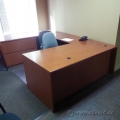 Brown Dual Pedestal U / C Suite Desk with Lateral File